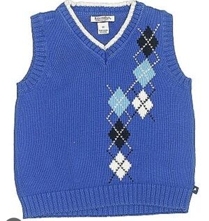 Kitestrings by Hartstrings Boys Size 3T Blue Argyle Sweater Vest Knit